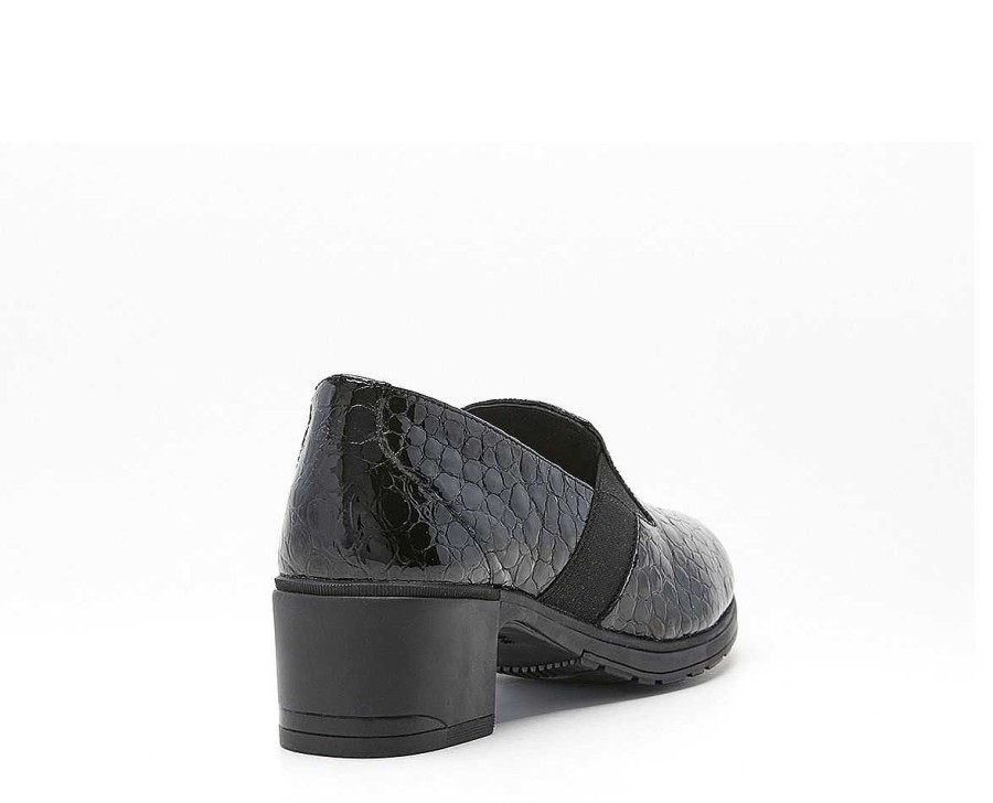 Woman 24hrs | Coconut Patent Finish Leather Moccasin Elastic Opening.