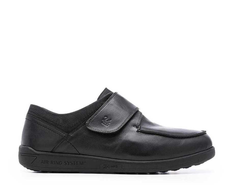 Men 24hrs | Leather Shoe Velcro Closure.